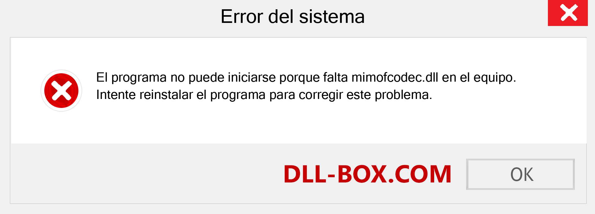 ¿Falta el archivo mimofcodec.dll ?. Descargar para Windows 7, 8, 10 - Corregir mimofcodec dll Missing Error en Windows, fotos, imágenes